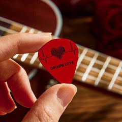 Custom Text Red Heart Guitar Pick