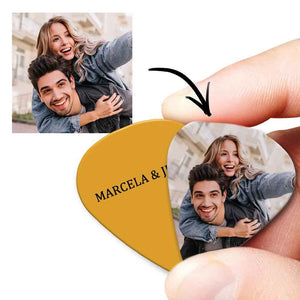 Custom Text Guitar Pick, Engraved Double-Sided Printed with Photo Guitar Pick Gifts 12Pcs With Free Pick Case