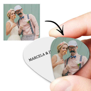Custom Text Guitar Pick, Engraved Double-Sided Printed with Photo Guitar Pick Gifts 12Pcs With Free Pick Case