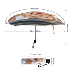 Personalised Foldable Umbrella with Custom Text | Unique Wedding & Family Gift