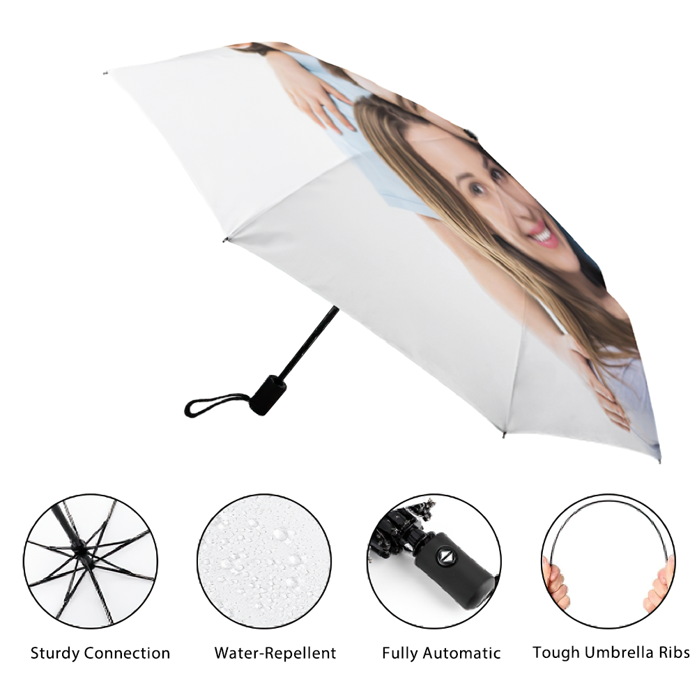 Personalised Foldable Umbrella with Custom Text | Unique Wedding & Family Gift