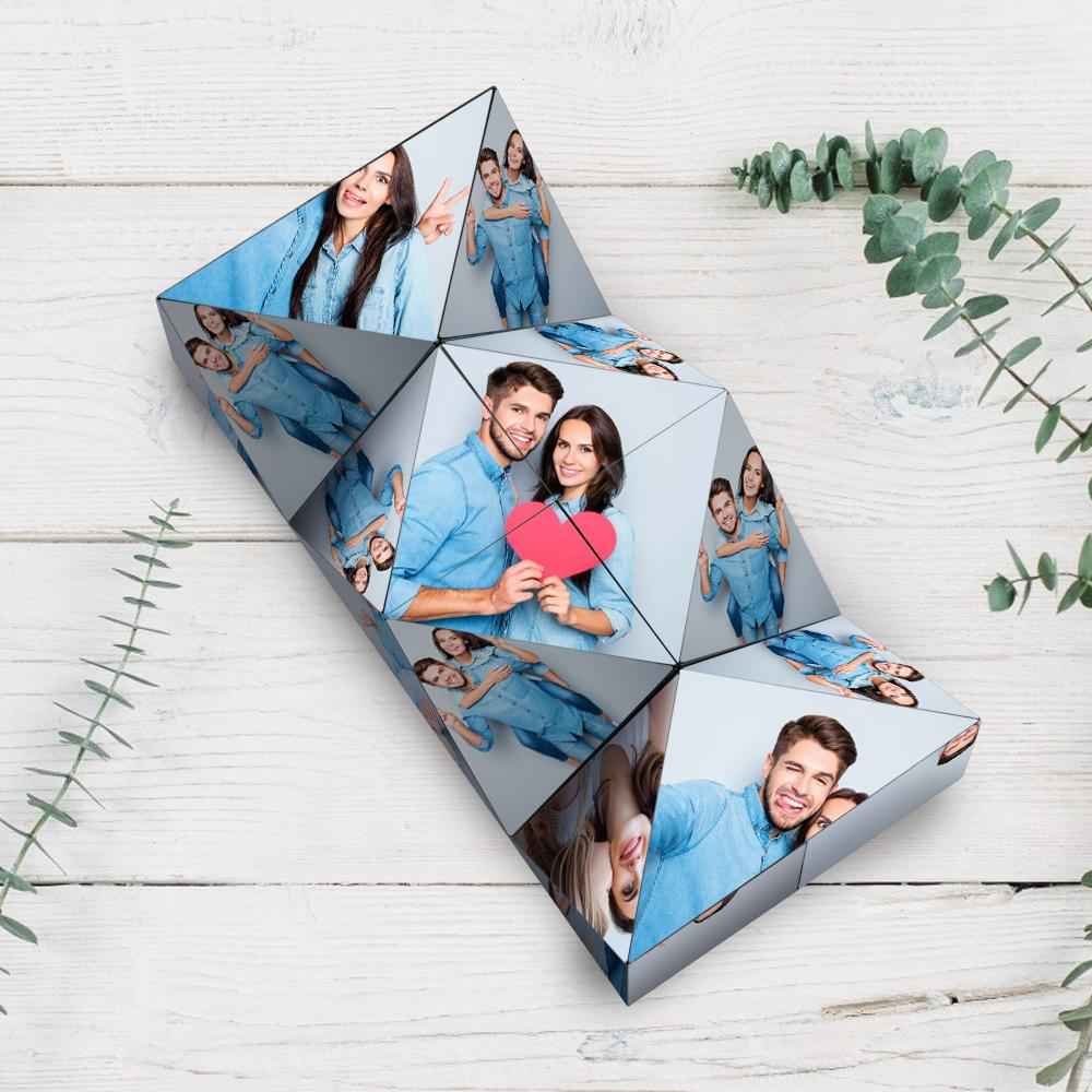 Custom Magic Cube Photo Personalized Cube Rhombic for Lovers Special Gifts for Anniversary