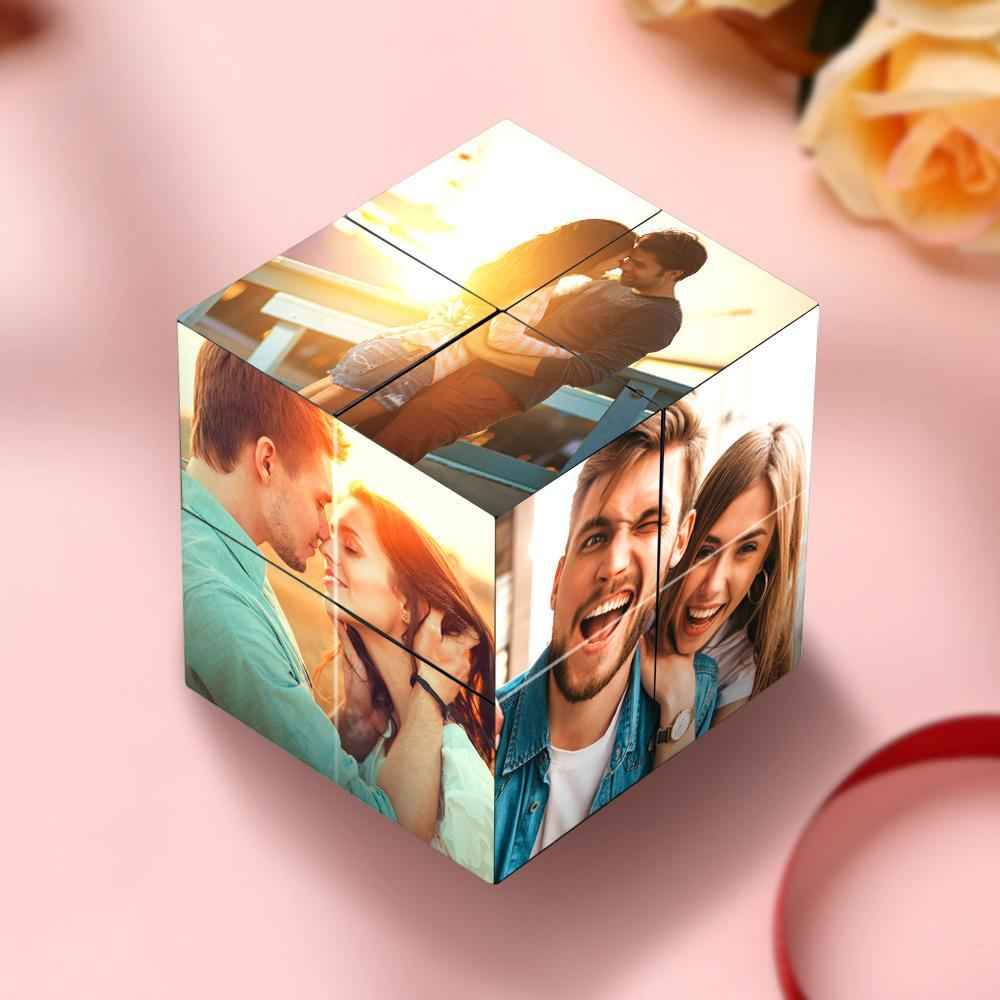 Custom Magic Cube Photo Cube Ring Box Rhombic Gifts