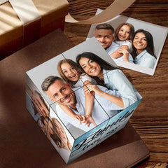Custom Photo Cube Photo Frame Multiphoto Gifts For Family Together We Make A Family Magic Cube