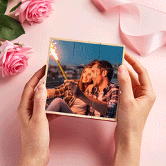 Personalised Photo Magic Cube - Custom Wooden Puzzle & Home Decor Gift
