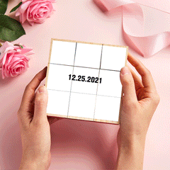 Personalised Magic Photo Cube Wooden Keepsake - Unique Valentine's Gift