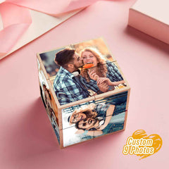 Personalized Magic Cube Photo Wooden Cube Home Ornament Cube Gift for Valentines