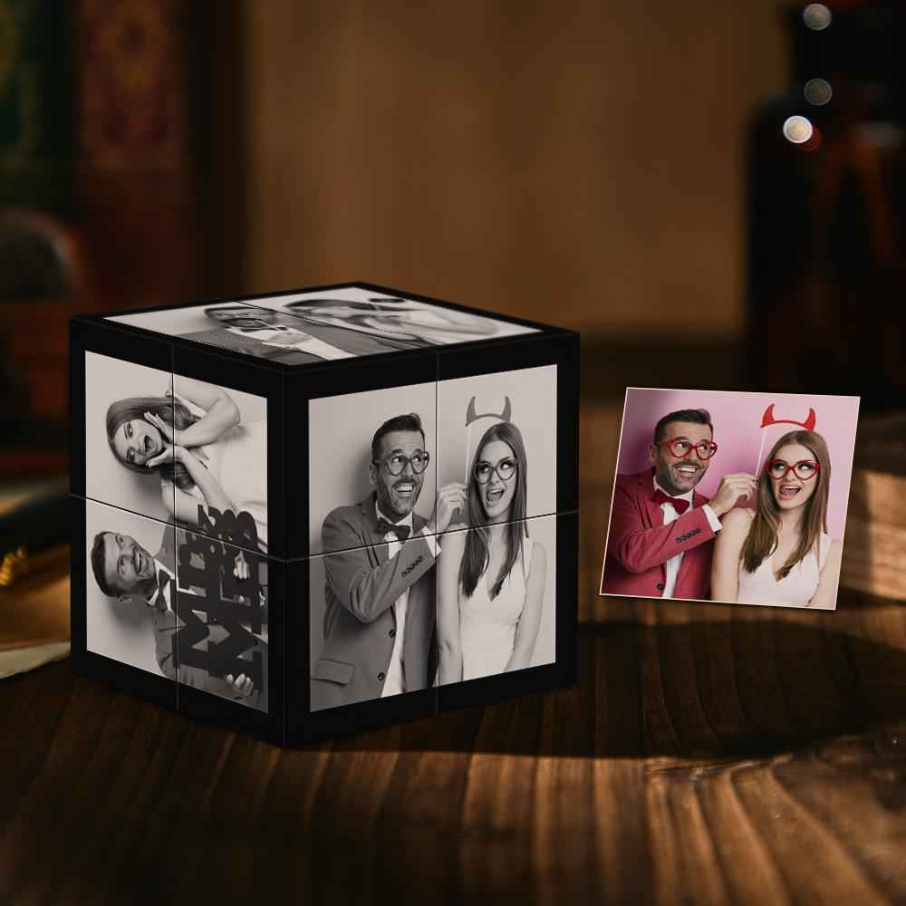 Custom Magic Cube Multiphoto Black Filter Cube Gifts for Couple
