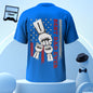Gift-ready personalised fist bump T-shirt folded to show engraved back print and presentation-ready finish
