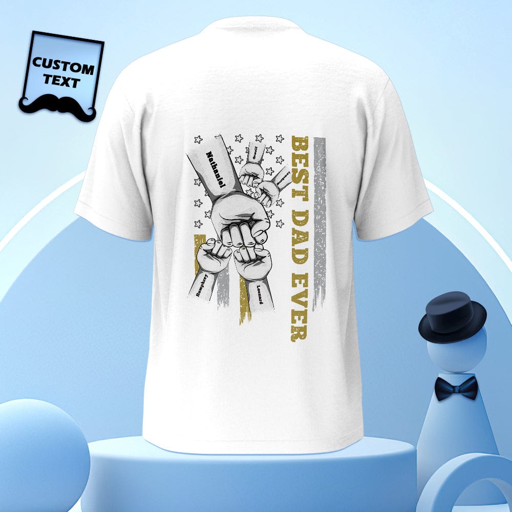 Personalised Fist Bump T-Shirt – Custom Engraved Back Print | Father’s Day Gift