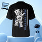 Back-of-shirt focus on personalised engraving displaying names, dates or a short quoted message
