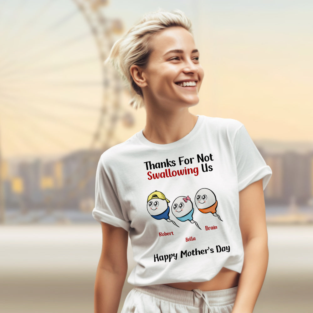Back view of soft cotton personalised t-shirt featuring engraved tadpole motif and neat stitching — high-quality personalised gift for families