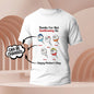 Flat-lay of personalised tadpole t-shirt with custom name tag and humorous engraving — perfect engraved gift or party favour for Mum