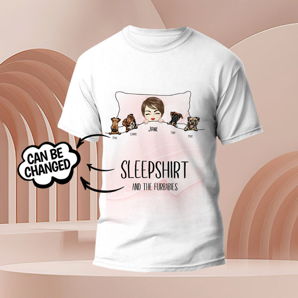 Personalised Dog Engraved T-Shirt - Custom Pet Photo Sleepshirt Gift