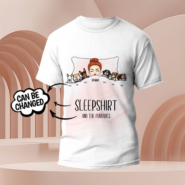 Personalised Dog Engraved T-Shirt - Custom Pet Photo Sleepshirt Gift