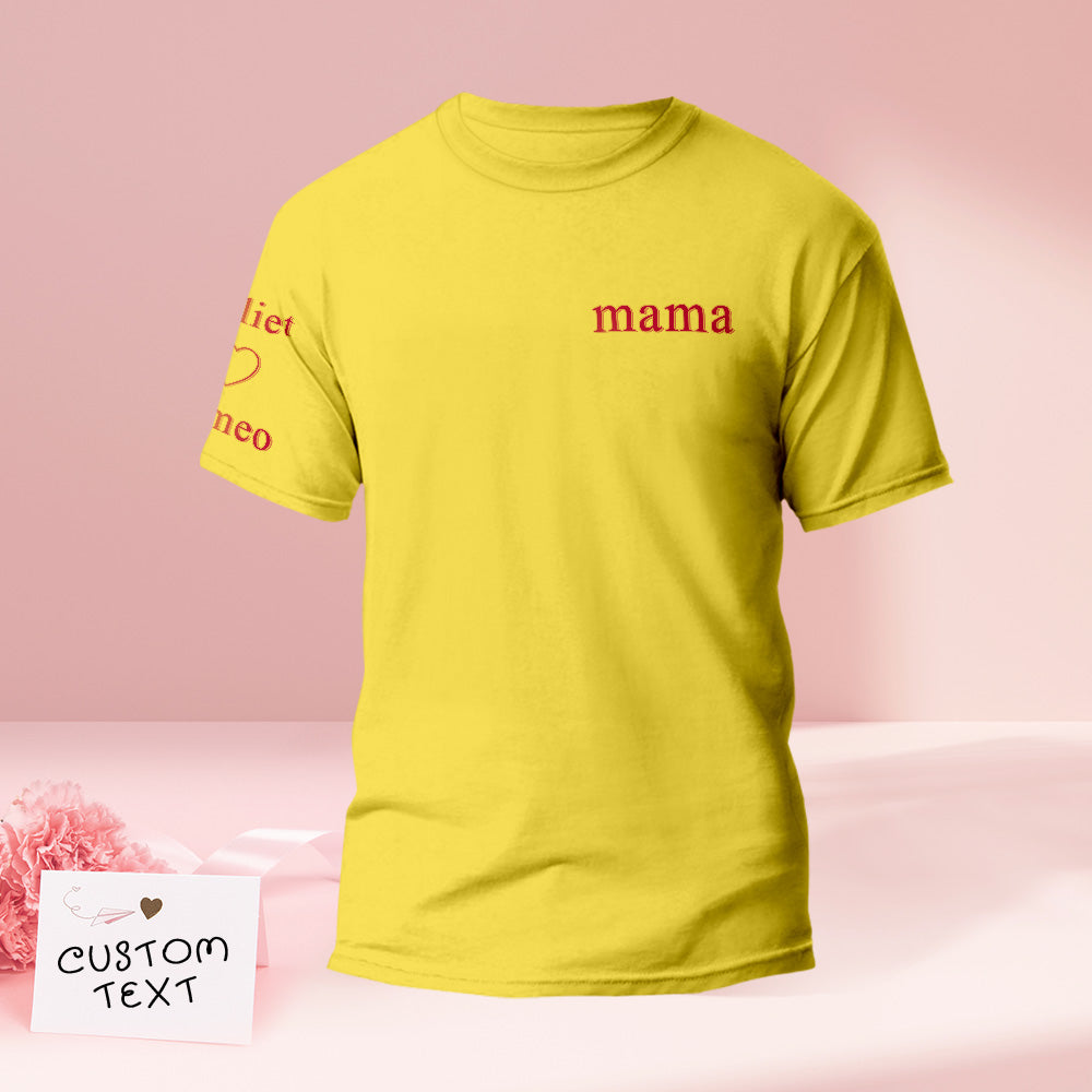 Teen wearing personalised embroidered T-shirt with custom name — ideal personalised gift for teens and teachers