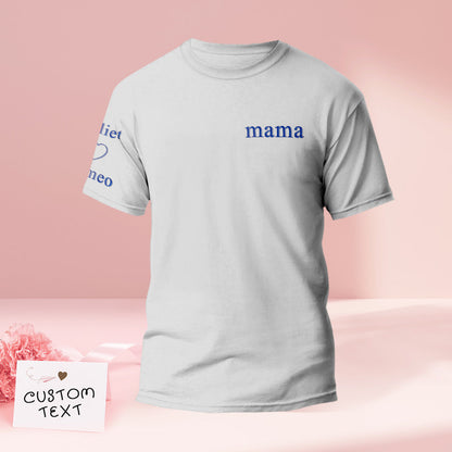 Thread colour swatches for personalised embroidery — choose coloured stitching for your custom couples tee or Mother's Day gift