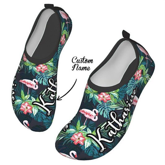 Pair of personalised water sports shoes with custom name on the upper – lightweight, quick‑dry non‑slip swim and beach shoes