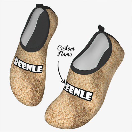 Pair of personalised water sports shoes with custom name on the upper – lightweight, quick‑dry non‑slip swim and beach shoes