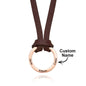 Front View of Engraved Name Pendant with PU Leather Cord