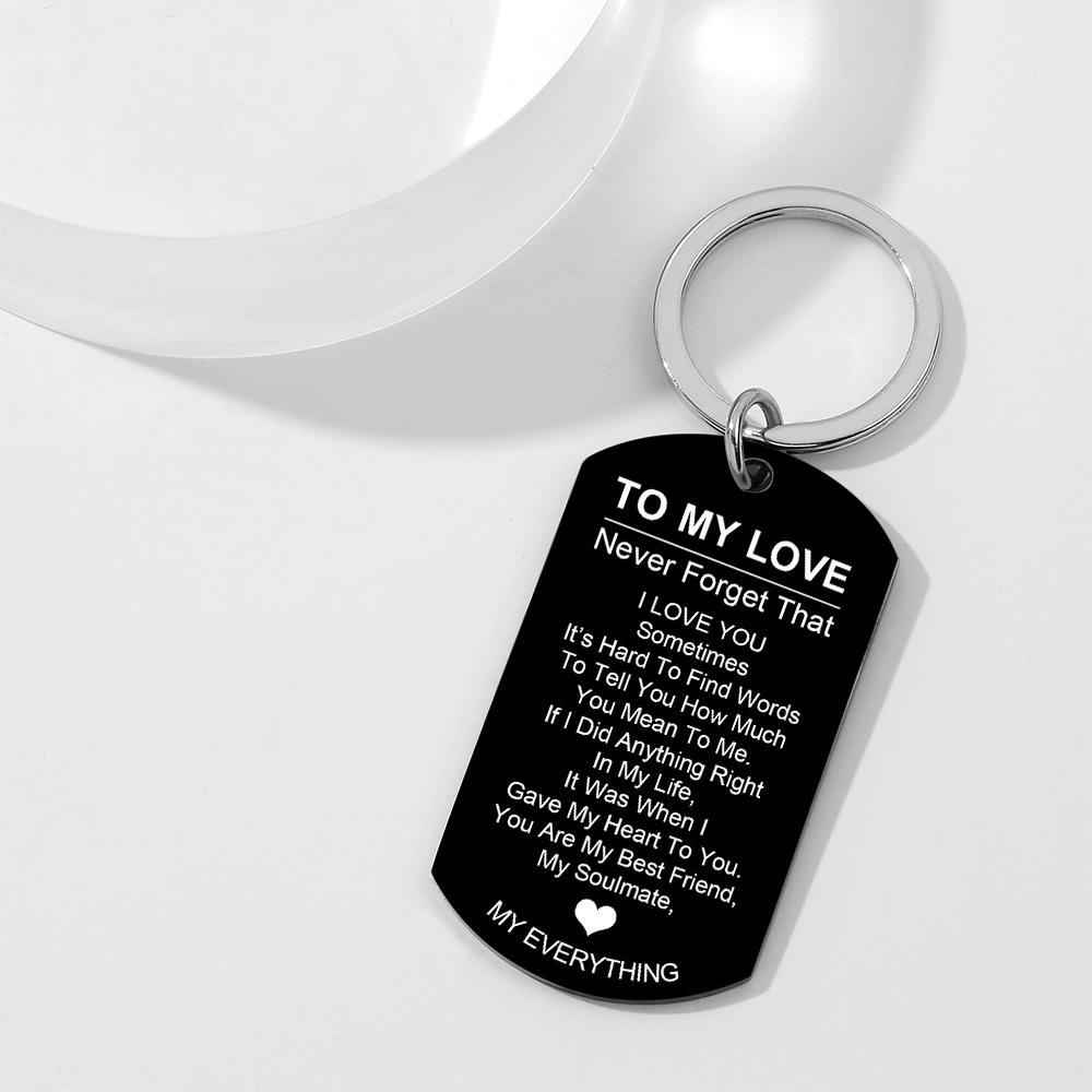 Custom Engraved Dog Tag Keychain To My Love Keychains