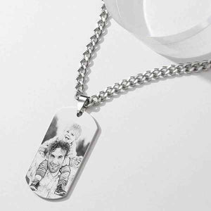 Personalised Engraved Necklace Men's Jewelry With Engraving Stainless Steel Gift For Dad