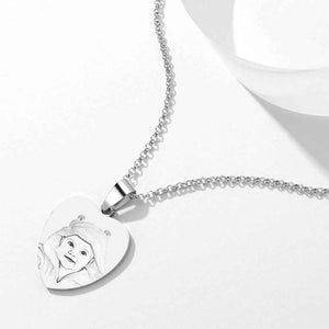 Engraved Heart Tag Necklace Custom Stainless Steel Photo Necklace