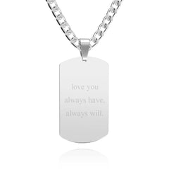 Personalised Men's Photo Tag Necklace with Engraving - Stainless Steel