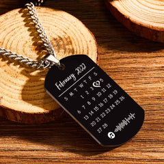 Personalized Engraved Photo Necklace With Personalized Calendar Perfect Anniversary Gifts For Lover