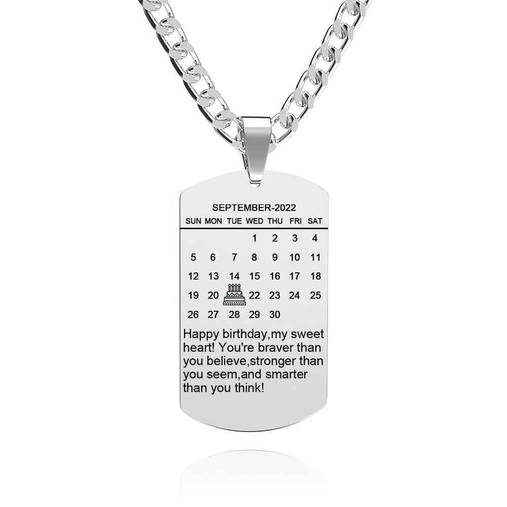 Custom Photo Necklace With Words Photo And Date Perfect Gift For Loved Ones On Birthday