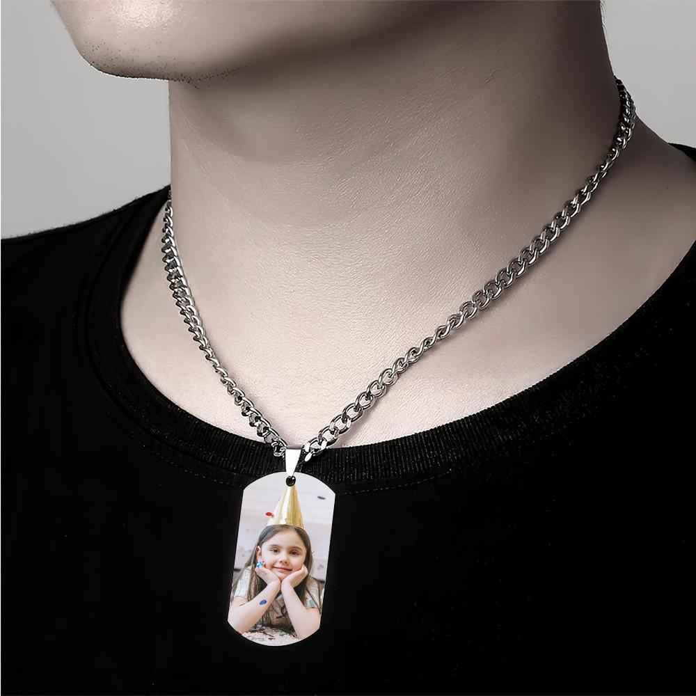 Custom Photo Necklace With Words Photo And Date Perfect Gift For Loved Ones On Birthday