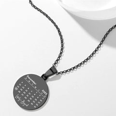 Personalised Black Filter Photo Necklace | Romantic Stainless Steel Valentine's Gift For Couples