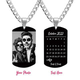 Custom Photo Necklace With Words Photo And Date Perfect Gift For Halloween