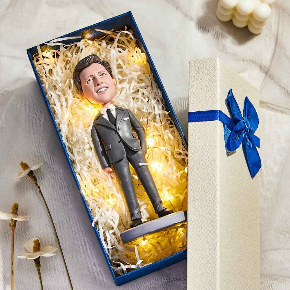 Firefighters with Water Guns Custom Bobblehead With Engraved Text
