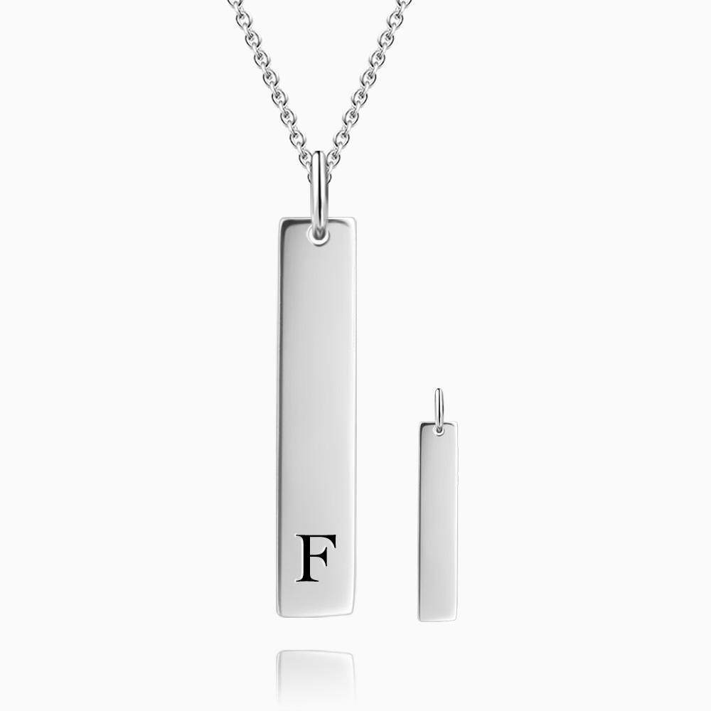 Personalised Initial Bar Necklace | Sterling Silver Engraved Jewellery