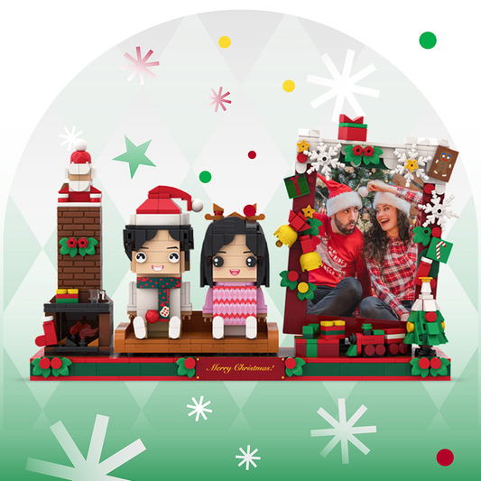 Personalised custom brick figures for couples — two-person gift set of handcrafted ABS miniatures customised from your photos, perfect anniversary or Valentine’s keepsake