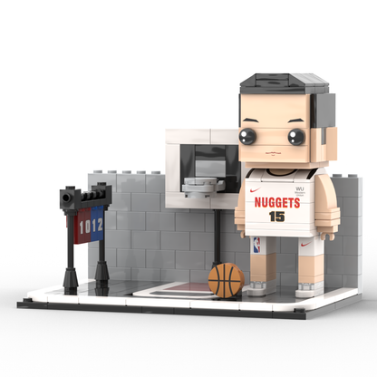 Close-up of hairstyle and facial expression customization on the brick figure.