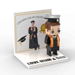 Personalized Text Brick Figure Full Body Customizable 1 Person Display Panel Graduation Gift