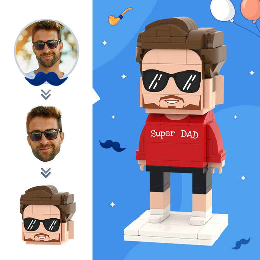 Surprise for Dad Custom Head Brick Figures Super Dad Brick Figures Small Particle Block Toy