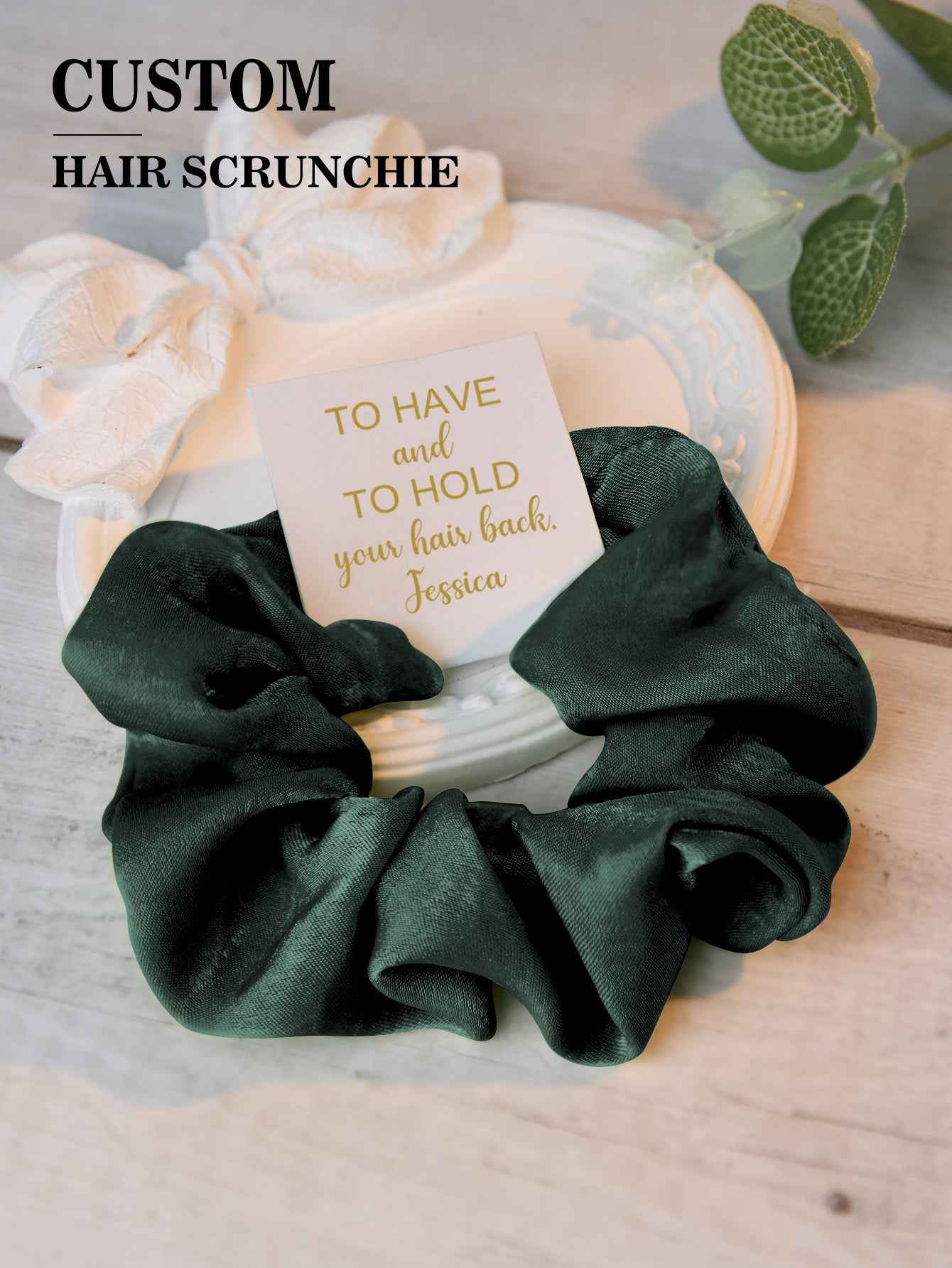 Personalized Bridesmaid Hair Scrunchies Tie the Knot Scrunchies Bridesmaid Gifts