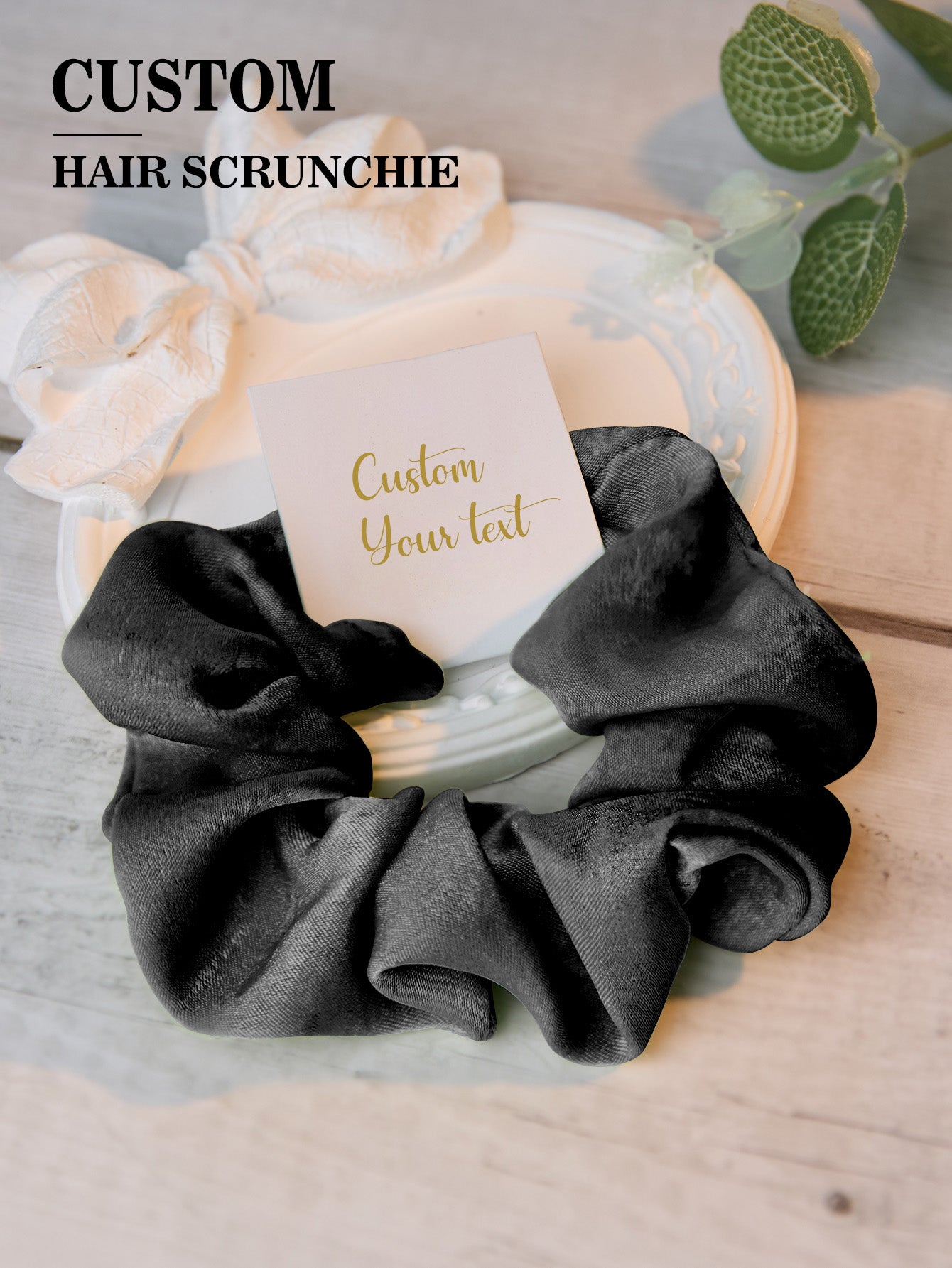 Personalised Bridesmaid Hair Scrunchies - Custom Tie the Knot Wedding Party Gift