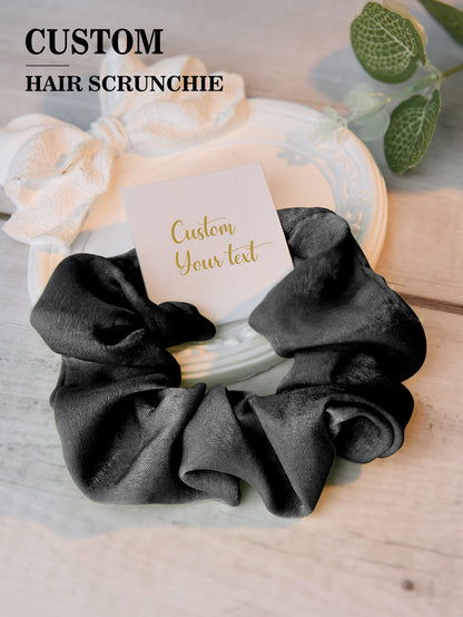Personalised Bridesmaid Hair Scrunchies - Custom Tie the Knot Wedding Party Gift