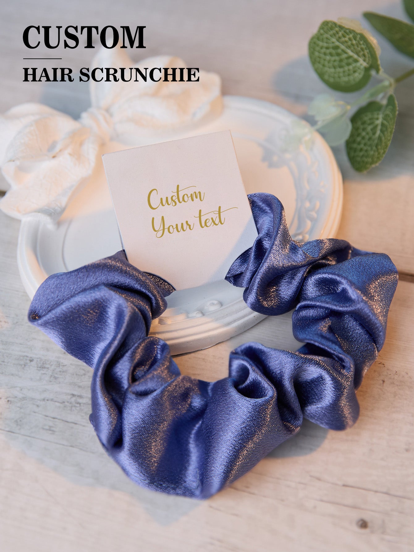 Personalised Bridesmaid Hair Scrunchies - Custom Tie the Knot Wedding Party Gift