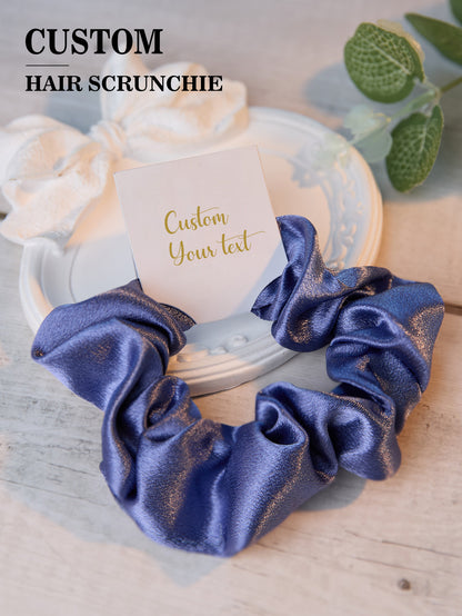 Personalised Bridesmaid Hair Scrunchies - Custom Tie the Knot Wedding Party Gift