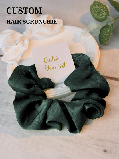 Personalised Bridesmaid Hair Scrunchies - Custom Tie the Knot Wedding Party Gift