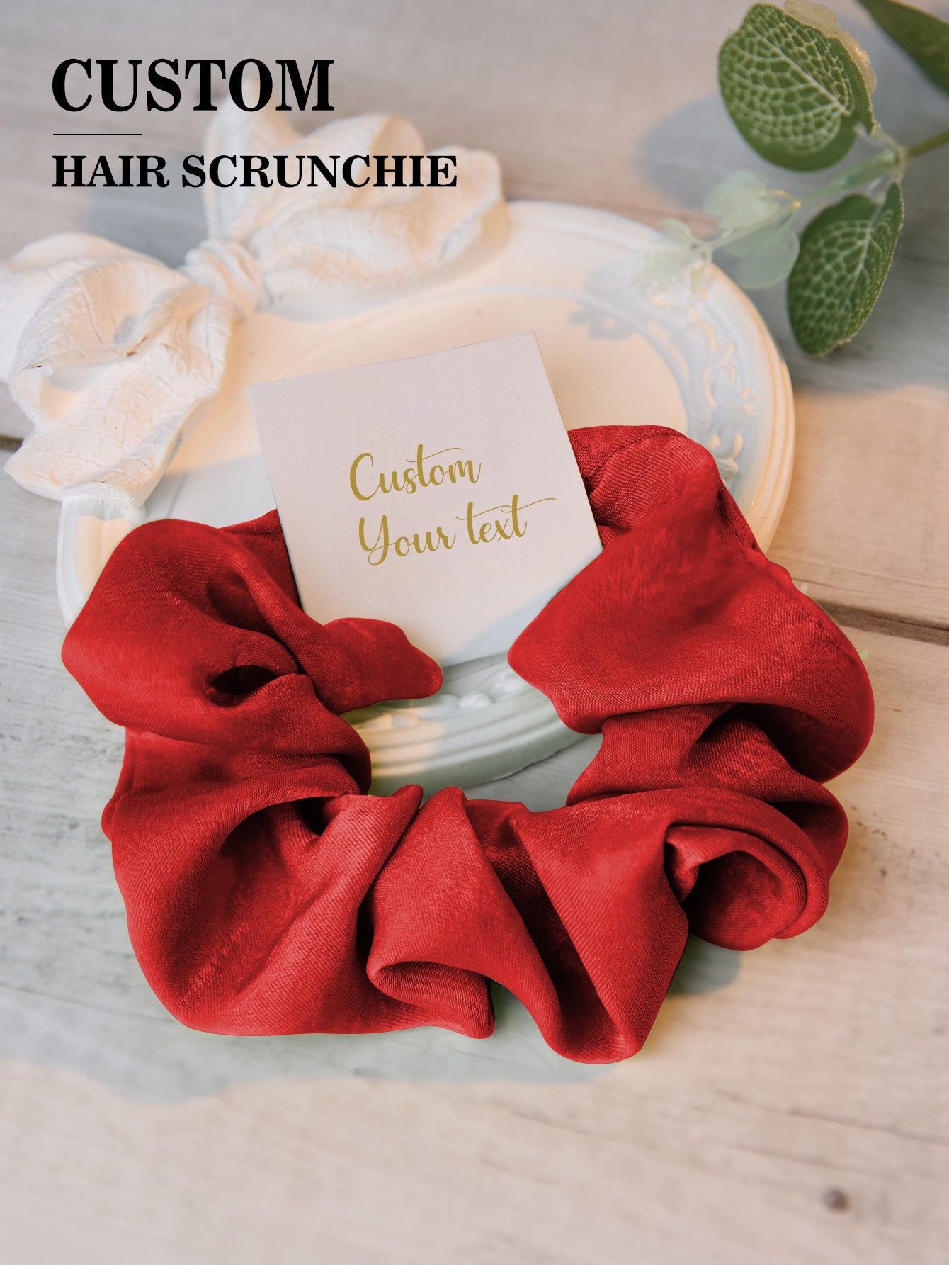 Personalised Bridesmaid Hair Scrunchies - Custom Tie the Knot Wedding Party Gift