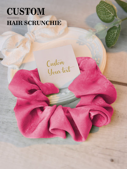 Personalised Bridesmaid Hair Scrunchies - Custom Tie the Knot Wedding Party Gift