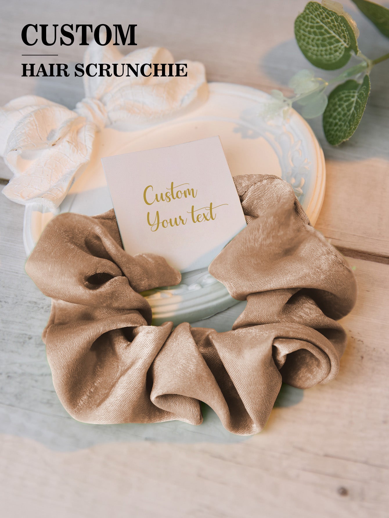 Personalised Bridesmaid Hair Scrunchies - Custom Tie the Knot Wedding Party Gift