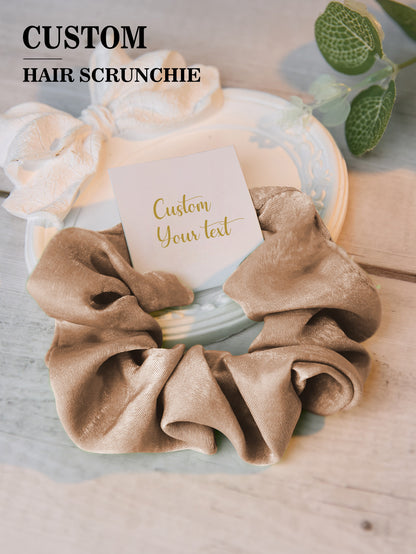 Personalised Bridesmaid Hair Scrunchies - Custom Tie the Knot Wedding Party Gift