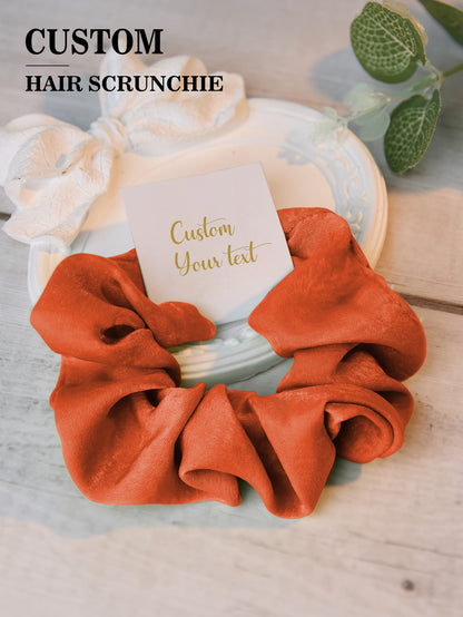 Personalised Bridesmaid Hair Scrunchies - Custom Tie the Knot Wedding Party Gift